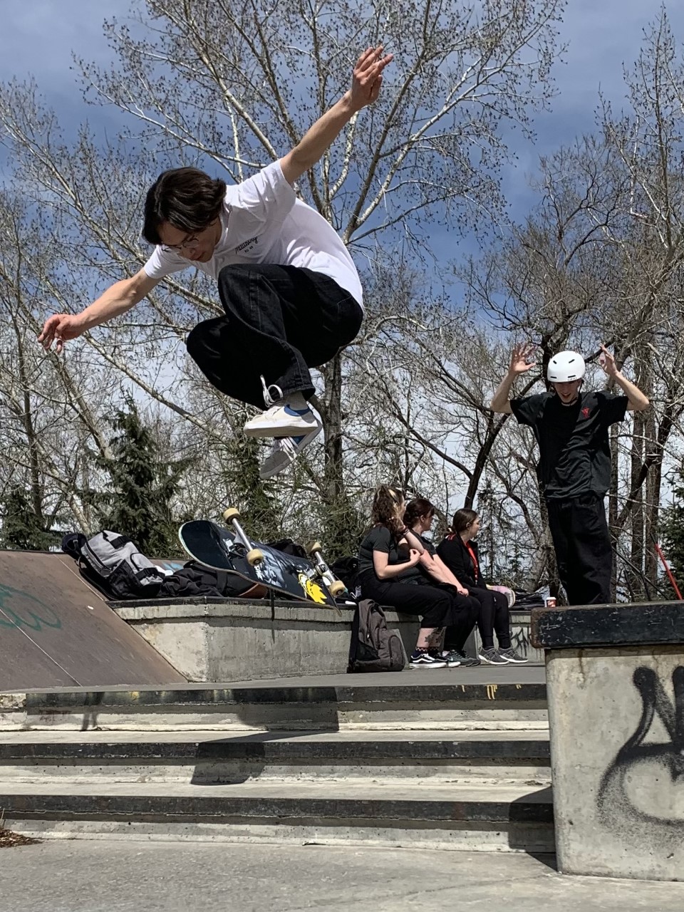 Man doing skateboard trick