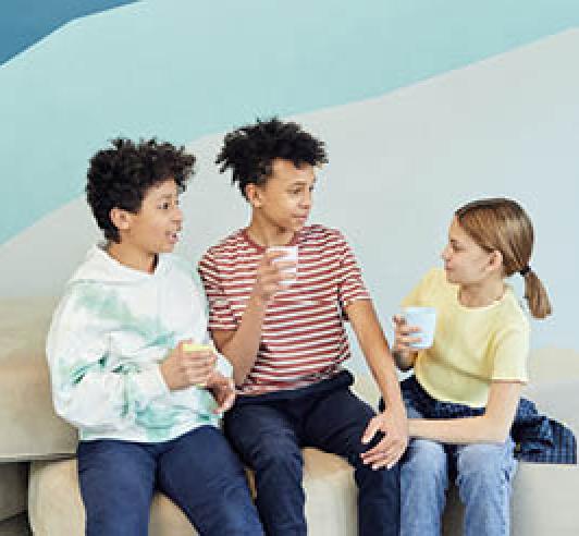 Kids interacting with each other at YMCA school break camps