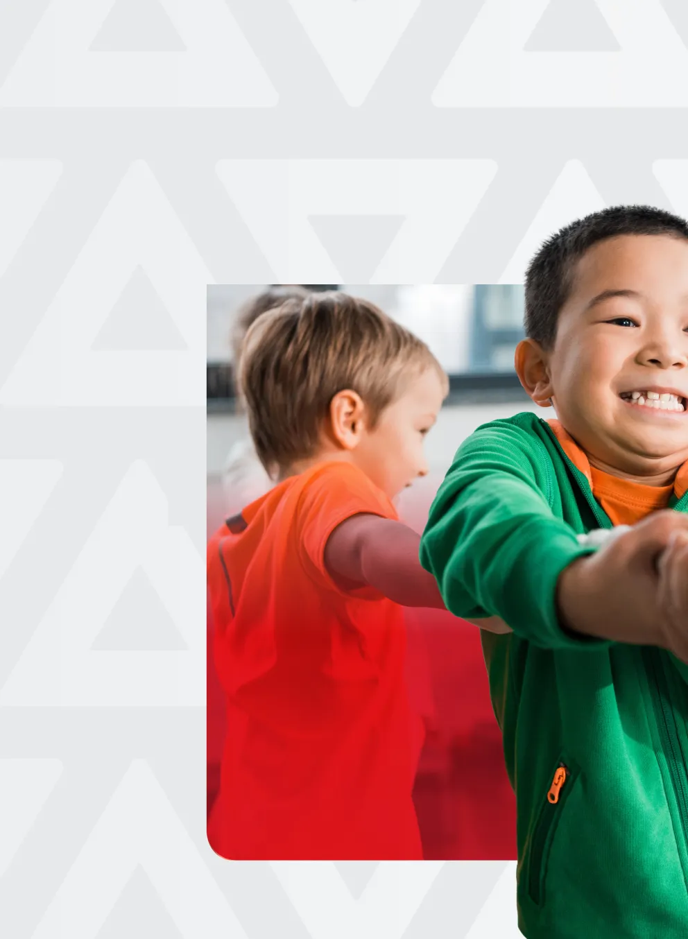 A kid wearing green bunny hug with a cute smile