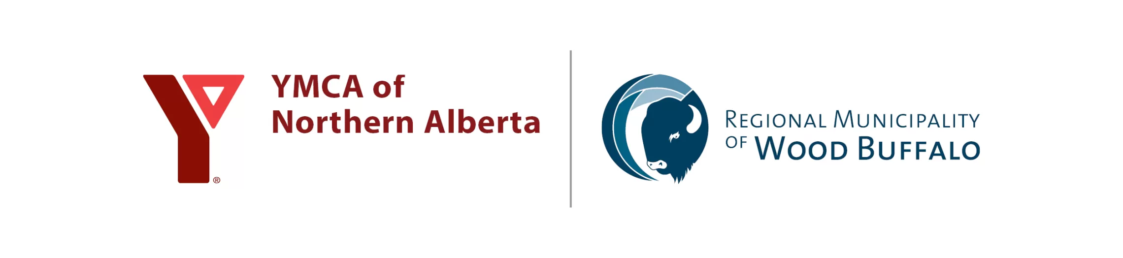 YMCA of Northern Alberta and Regional Municipality of Wood Buffalo logos.
